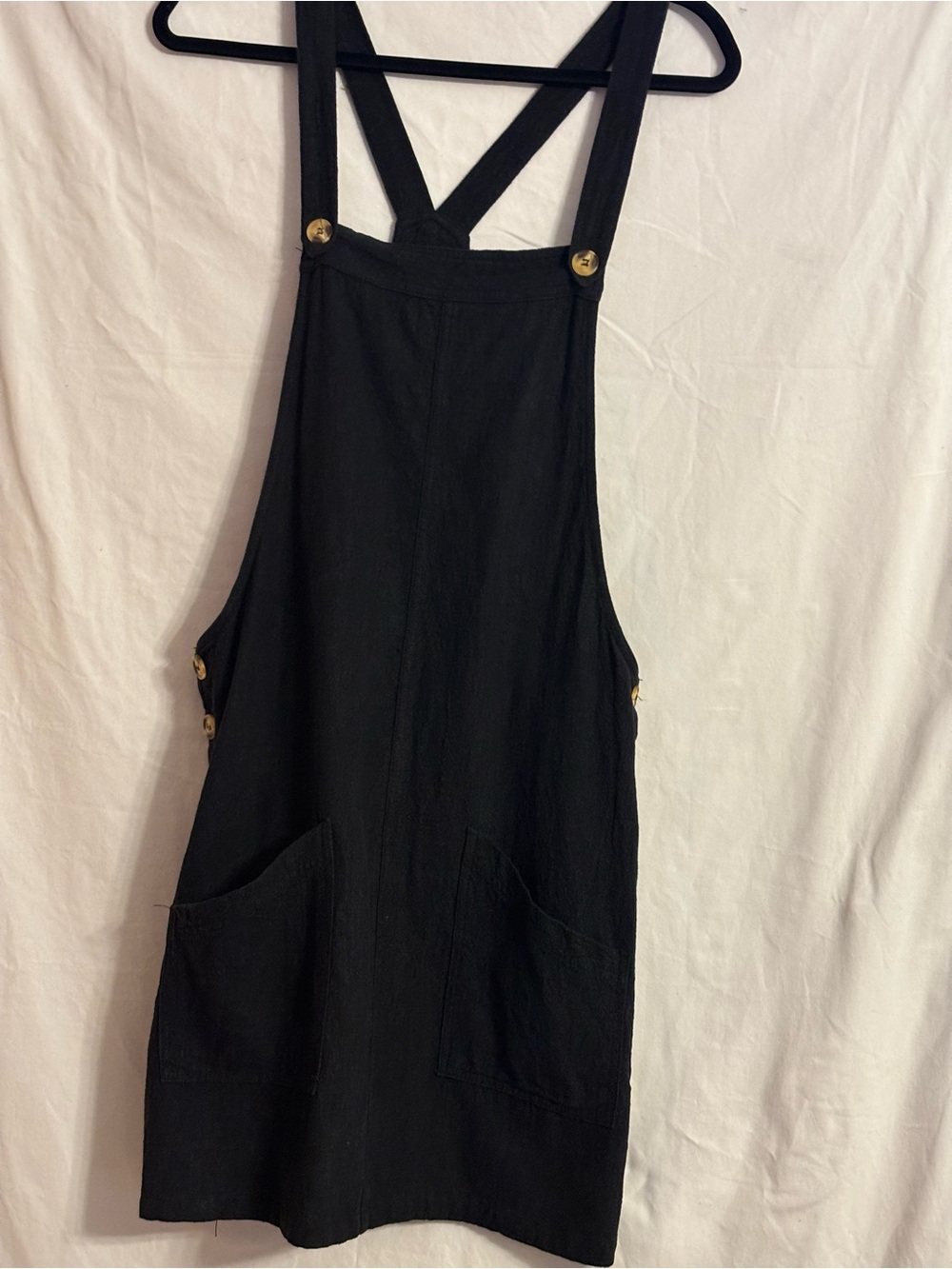 Rare Rusty pinafore women size XL overall dress sleeveless surf. 95% linen blend